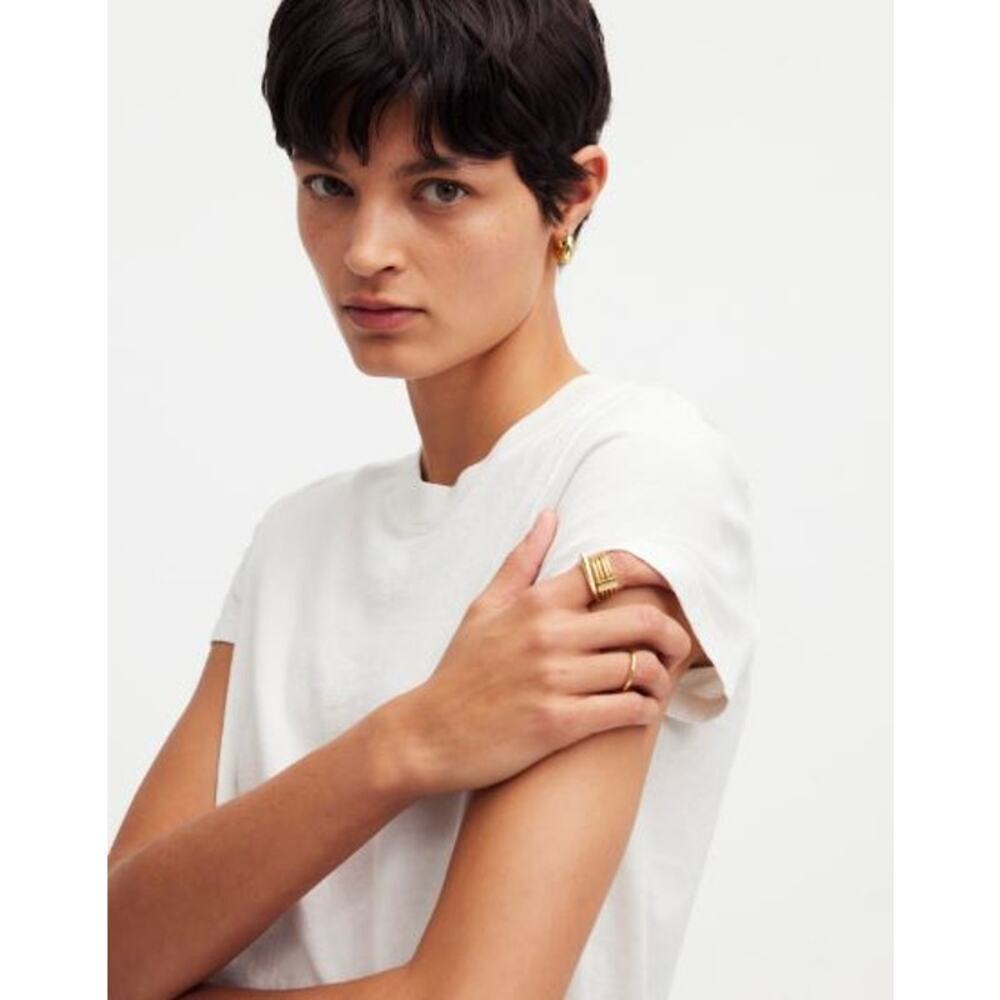 Madewell Premium Standard 01. The Shrunken Tee NQ456 Eyelet White Size XXS NWT - Picture 4 of 6